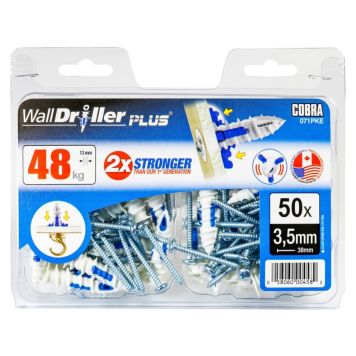 Kipsilevytulppa Cobra WallDriller Plus 3,5 mm 50 kpl