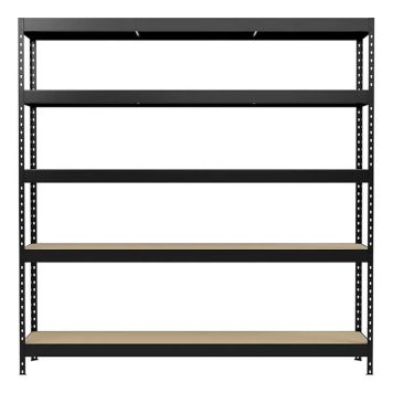 Varastohylly Regalux 5 hyllyä 180 x 180 x 40 cm Tummanharmaa