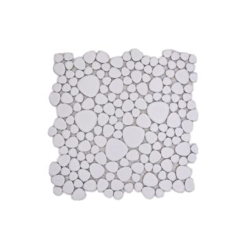 Kivimosaiikkilaatta Fliesen Kiesel Uni valkoinen 27,5 cm x 27,5 cm