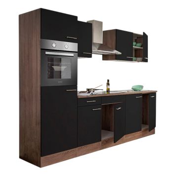 Minikeittiö Respekta Oliver tammi/musta 270 cm