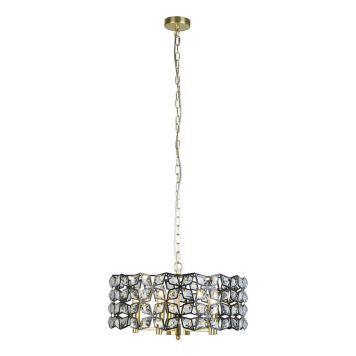 Riippuvalaisin Searchlight Iris 5-os messinki/musta Ø 48 cm