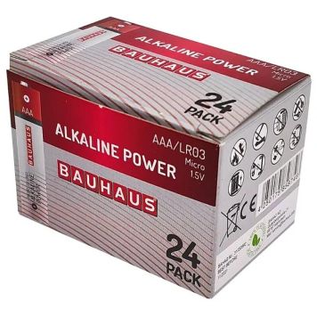Alkaliparisto BAUHAUS Micro AAA/LR03 24 kpl/pkt