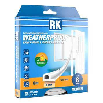 Ikkuna- ja ovitiiviste RK P-profiili Valkoinen 6 m