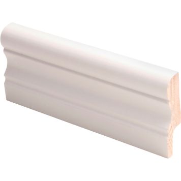 Jalkalista Maler Aura 16 x 56 x 2700 mm Mänty Sormijatkettu Valkoinen