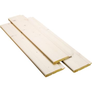 Kattopaneeli Maler Kuusi Valkolakattu 14 x 120 x 2100 mm