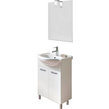 Kalusteryhmä Riva Solo LED-peilillä Valkoinen 55 cm