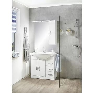 Kalusteryhmä Riva Inka LED-peilillä valkoinen 85 cm