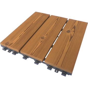 Klicklaatta 30 x 30 cm ruskea puu 6 kpl