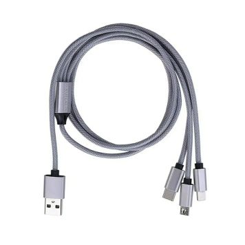 USB-kaapeli 3in1 Lightning / Micro-USB / USB-C 3 m