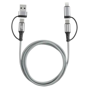 USB-kaapeli Bauhaus 2+2 hopea 1 m