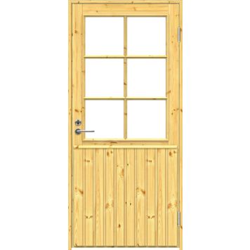 Mökkiovi Swedoor eristetty puuvalmis 6-ruutuinen