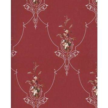 Kuitutapetti Sandudd Isoäidin Aikaan Punainen Ornamentti