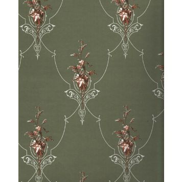 Kuitutapetti Sandudd Isoäidin Aikaan Vihreä Ornamentti