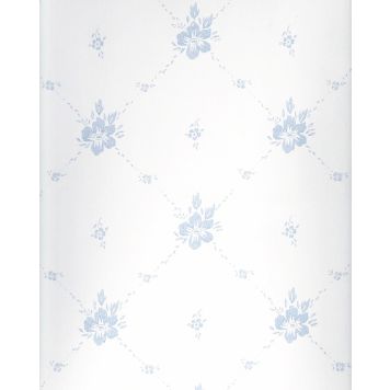 Kuitutapetti Sandudd Isoäidin Aikaan Valkoinen/sininen kukka