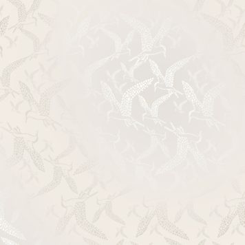 Kuitutapetti Ivana HKI Helmiäinen/Valkoinen Lintu