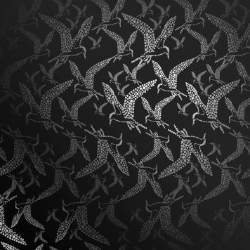 Kuitutapetti Ivana HKI Musta/Hopea Lintu