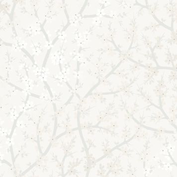 Kuitutapetti Rantaniitty Pensas Valkoinen