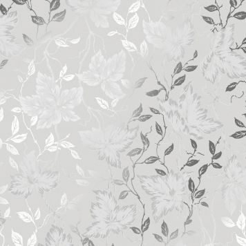 Kuitutapetti Sandudd Rantaniitty Viinimarja Harmaa