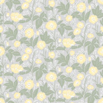 Kuitutapetti Belle harmaa/keltainen kukka