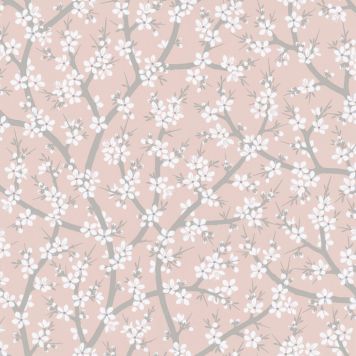 Kuitutapetti Rantaniitty Punainen/valkoiset kukat