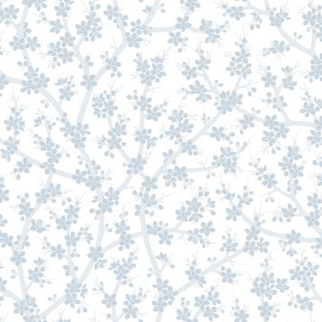 Kuitutapetti Rantaniitty Valkoinen/siniset kukat