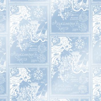 Kuitutapetti Muumi Sininen kartta