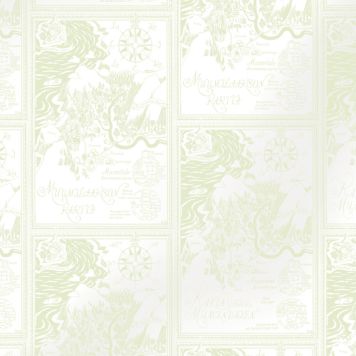 Kuitutapetti Muumi Valkopohjainen kartta