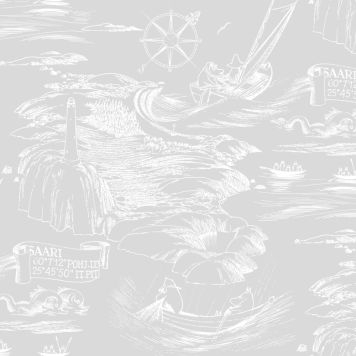 Kuitutapetti Muumi merihenkinen harmaavalkoinen