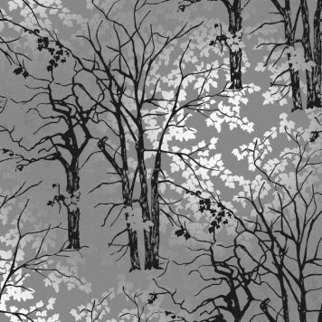 Kuitutapetti Sandudd Rolleri 11 Puut Musta-harmaa