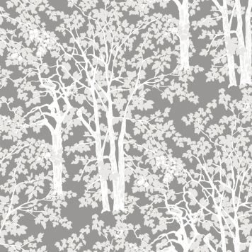 Kuitutapetti Sandudd Rolleri 11 Puut Tummanharmaa
