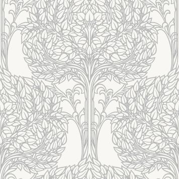 Kuitutapetti Sandudd Rolleri 11 Hohtava Ornamentti Valko/Hopea