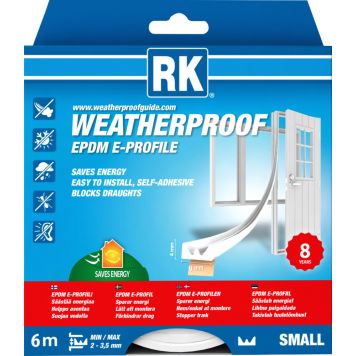 Ikkuna- ja ovitiiviste RK E-profiili Valkoinen 6 m