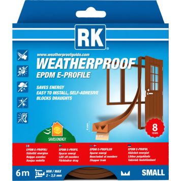 Ikkuna- ja ovitiiviste RK E-profiili Ruskea 6 m