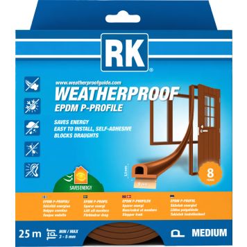 Ikkuna- ja ovitiiviste RK P-profiili Ruskea 25 m