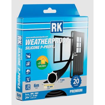 Ikkuna- ja ovitiiviste RK musta 7 mm x 6 m