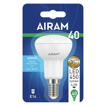 LED-kohdelamppu Airam R50 840 480 lm E14 110D OP 6,2W