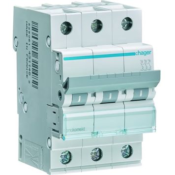 Johdonsuojakatkaisija Hager MCN316E 3-nap 3x16A C-käyrä 6kA