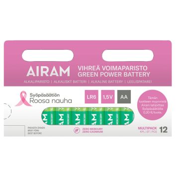 Voimaparisto Airam Roosa Nauha LR6 AA