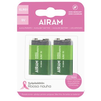 Voimaparisto Airam Roosa Nauha 6LR61 9V