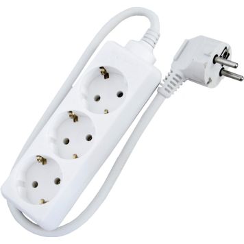 Jatkojohto Opal 3-Os 0,5 m Valkoinen