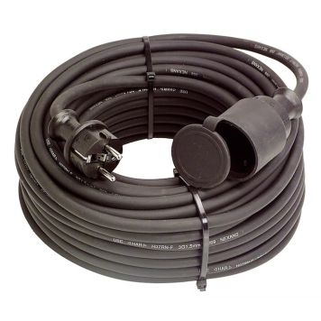 Jatkojohto Opal 1-os IP44 Musta 20 m