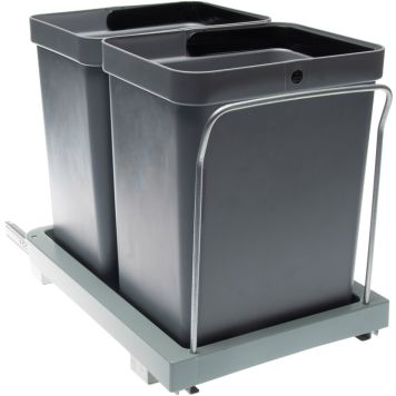 Muovipäällysteinen Jätesankovaunu 10 L Harmaa 2 Kpl