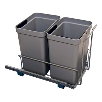 Jätesankovaunu Mever 2 x 10 l harmaa