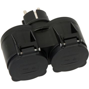 Haaroituspistorasia Opal 2-os IP44 Musta