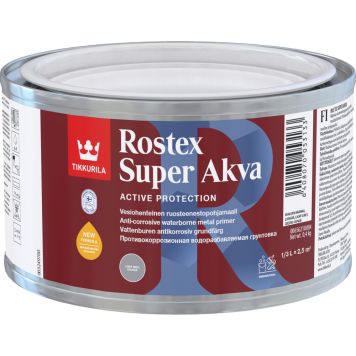 Ruosteenestopohjamaali Tikkurila Rostex Super Akva Vaaleanharmaa