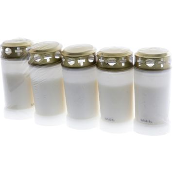 Hautakynttilä 60 h 5 kpl valkoinen