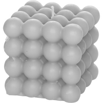 Kuplakynttilä kuutio 8 cm harmaa