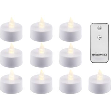 LED-minikynttilä kauko-ohjattava 10 kpl