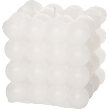 Kuplakynttilä kuutio 8 cm valkoinen