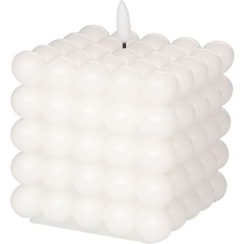 Kuplakynttilä 3D liekki 10 cm valkoinen